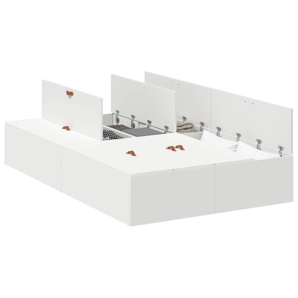 vidaXL Cadre de lit avec rangement avec stockage Blanc 120 x 190 cm