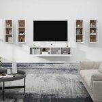 vidaXL Ensemble de meubles TV 6 Pièces Blanc Bois d'ingénierie