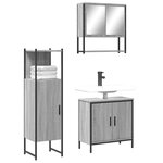 vidaXL Ensemble de meubles de salle de bain 3 Pièces Sonoma gris