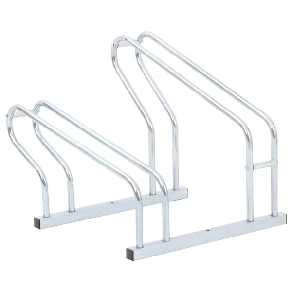 vidaXL Support de vélo au sol autoportant pour 2 vélos acier galvanisé