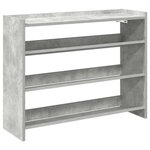 vidaXL Étagère à chaussures gris béton 80x25x62 cm bois d'ingénierie