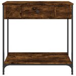 vidaXL Table console chêne fumé 75x34 5x75 cm bois d'ingénierie