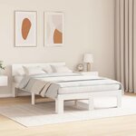 vidaXL Cadre de lit Blanc 120 x 200 cm Bois de pin massif