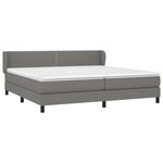 vidaXL Sommier à lattes de lit avec matelas Gris foncé 200x200cm Tissu