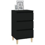 vidaXL Table de chevet noir 40x35x70 cm bois d’ingénierie