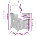 vidaXL Ensemble à manger de jardin et coussins 7 Pièces beige poly rotin