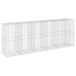 vidaXL Panier gabion avec couvercle 550x100x200 cm fer galvanisé