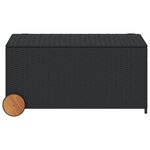vidaXL Boîte de rangement de jardin et roues noir 190L résine tressée