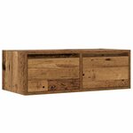 vidaXL Meuble TV avec lumières LED vieux bois 75x35 5x25 cm