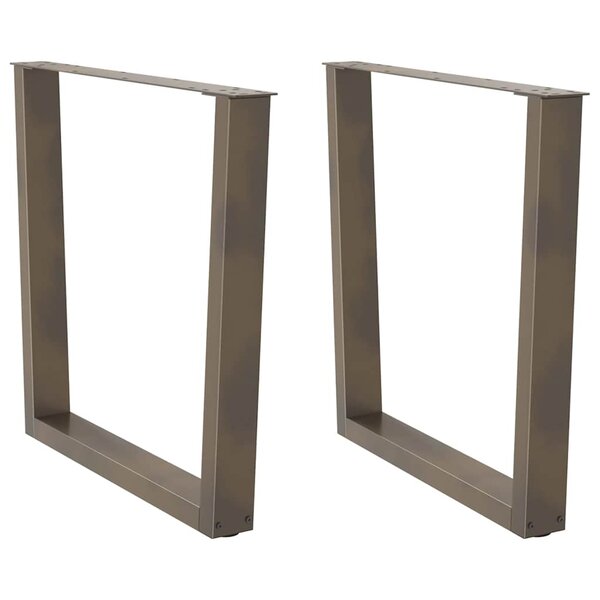 vidaXL Pieds de table à manger en forme de V  2 pièces  acier naturel  90 x (72-73 3) cm