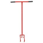 vidaXL Griffe de jardin Rouge Acier