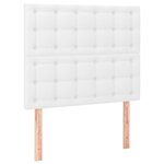 vidaXL Sommier à lattes de lit avec matelas Blanc 120x200cm Similicuir