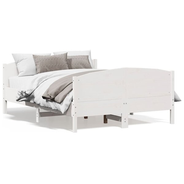 vidaXL Cadre de lit sans matelas blanc 140x200 cm bois de pin massif