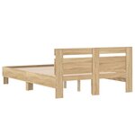 vidaXL Cadre de lit avec tête de lit chêne sonoma 135x190 cm