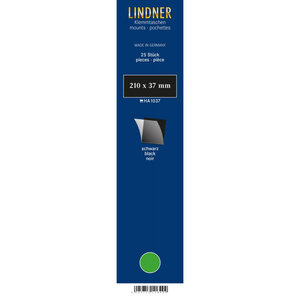 Bandes simple soudure 210 x 37 mm pour timbres-poste. Fond - Noir