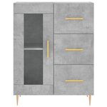 vidaXL Buffet haut Gris béton 69 5x34x180 cm Bois d'ingénierie