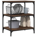 vidaXL Chariot de cuisine chêne marron 60x41x76 cm bois d'ingénierie