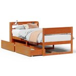 vidaXL Cadre de lit sans matelas cire marron 90x200 cm bois pin massif