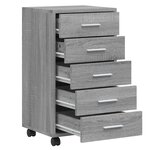 vidaXL Armoire à tiroirs avec roulettes Sonoma gris Bois d'ingénierie