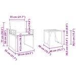 vidaXL Ensemble de meubles d'extérieur avec coussin 3 Pièces Gris clair