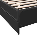 vidaXL Cadre de lit avec tiroirs noir 90x200 cm bois d'ingénierie
