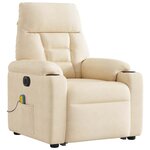 vidaXL Fauteuil inclinable de massage électrique beige microfibres