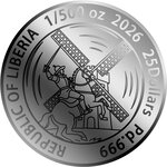 Monnaie DON QUIXOTE 1/500 Oz Palladium 25$ Liberia 2026 (PRÉCOMMANDE)