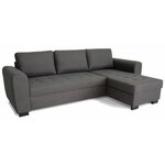 Canapé d'angle fixe réversible 4 places - Tissu Anthracite - 245 x 150 x 86 cm