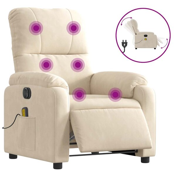 vidaXL Fauteuil inclinable de massage électrique beige