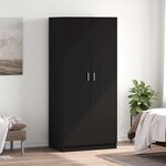 vidaXL Garde-robe Noir 80x52x180 cm Bois d’ingénierie