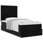 VidaXL Cadre de lit ottoman avec matelas noir 100x200cm velours