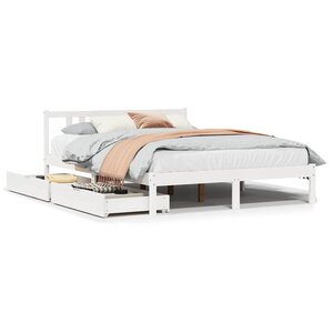vidaXL Cadre de lit sans matelas blanc 140x200 cm bois de pin massif