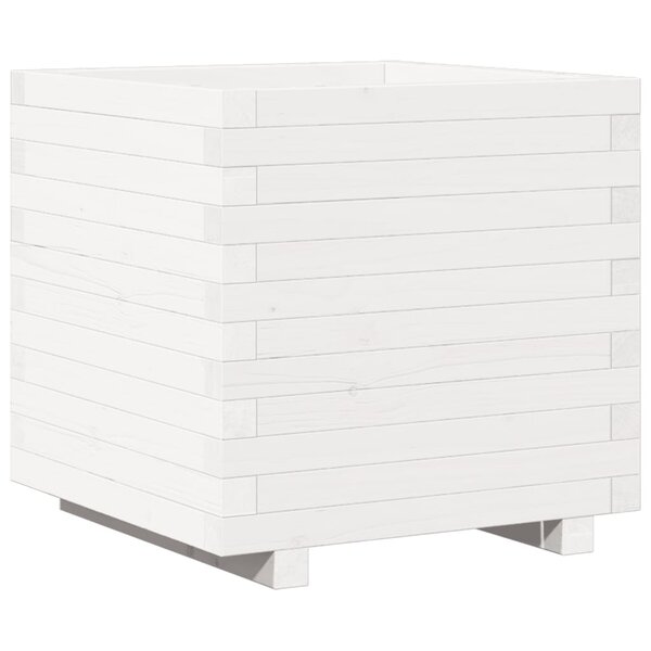 vidaXL Jardinière blanc 50x50x49 5 cm bois de pin massif