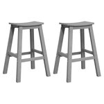vidaXL Tabouret de bar 2 Pièces Gris clair 52 x 43 x 73 5 cm HDPE
