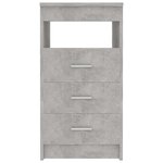 vidaXL Armoire à tiroirs Gris béton 40x50x76 cm Bois d'ingénierie
