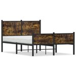 vidaXL Cadre de lit en métal sans matelas chêne fumé 120x200 cm