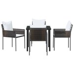 vidaXL Ensemble de salle à manger pour jardin 5 Pièces Marron Poly rotin