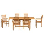 vidaXL Ensemble de salle à manger pour jardin Autre 7 Pièces Marron
