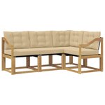 vidaXL Ensemble de canapés d'extérieur 4 Pièces Blanc et Beige
