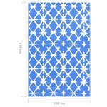 vidaXL Tapis d'extérieur ARAKIL bleu et blanc 160x230 cm PP