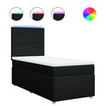 vidaXL Sommier à lattes de lit avec matelas Noir 90x190 cm Tissu