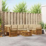 vidaXL Ensemble de canapés d'extérieur 8 pc Naturel et Beige