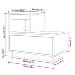 vidaXL Tables de chevet 2 Pièces Noir 60x34x51 cm Bois de pin solide