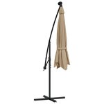 vidaXL Parasol de jardin en porte-à-faux et lumières LED mât en acier