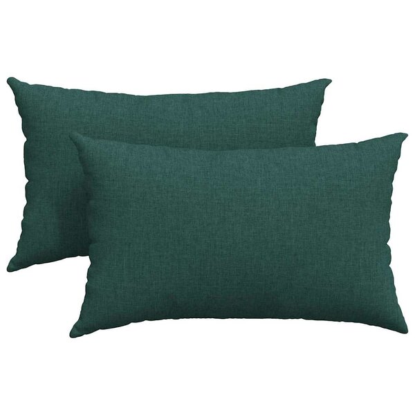 vidaXL Coussins de canapé 2 Pièces Vert foncé 50 x 30 cm tissu