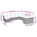 vidaXL Salon de jardin 11 Pièces avec coussins gris résine tressée
