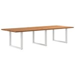 vidaXL Table à manger marron clair bois de chêne massif rectangulaire