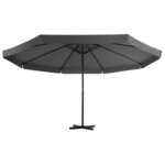 vidaXL Parasol de jardin avec base portable anthracite