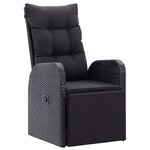 vidaXL Ensemble de salle à manger de jardin 7 pièces avec coussins Noir Poly Rotin Acacia