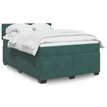 vidaXL Sommier à lattes de lit et matelas Vert foncé 140x190cm Velours